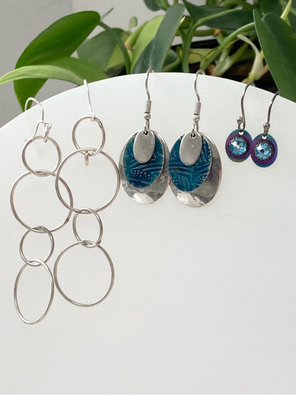 Three pairs of Vintage Pierced Earrings